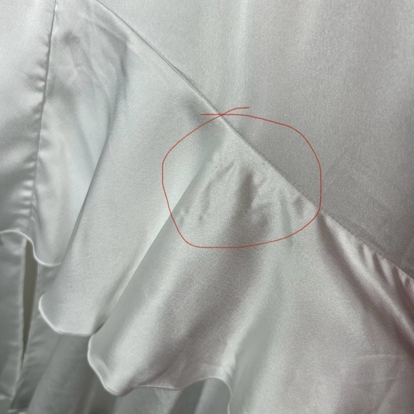 Show Me Your MuMu Ivory Satin Reese Ruffle Dress Small - Picture 7 of 12